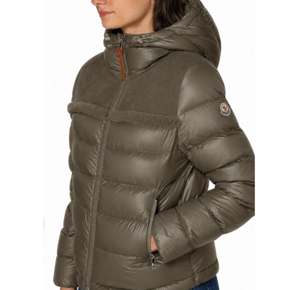 MONCLER Beauvais Shearling-Paneled Quilted Shell Hooded Jacket Size 1